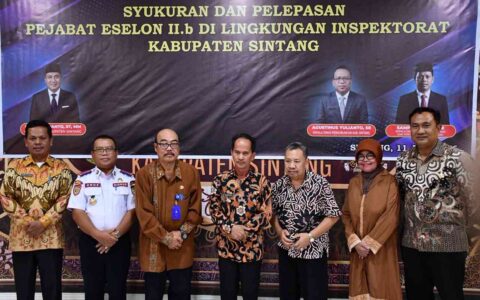 Hadiri Syukuran dan Pelepasan Pejabat, Bupati Sintang Tekankan Peran Pembinaan oleh Inspektorat